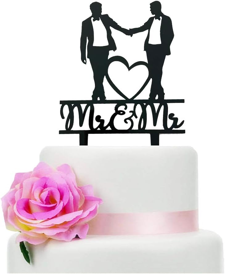 Mr & Mr Cake Topper, Black Acr - Men'S Grooming For Engagement 评论和价格
