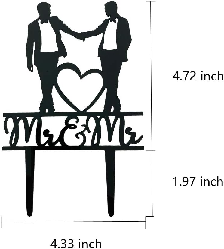 Mr & Mr Cake Topper, Black Acr - Men'S Grooming For Engagement 评论和价格