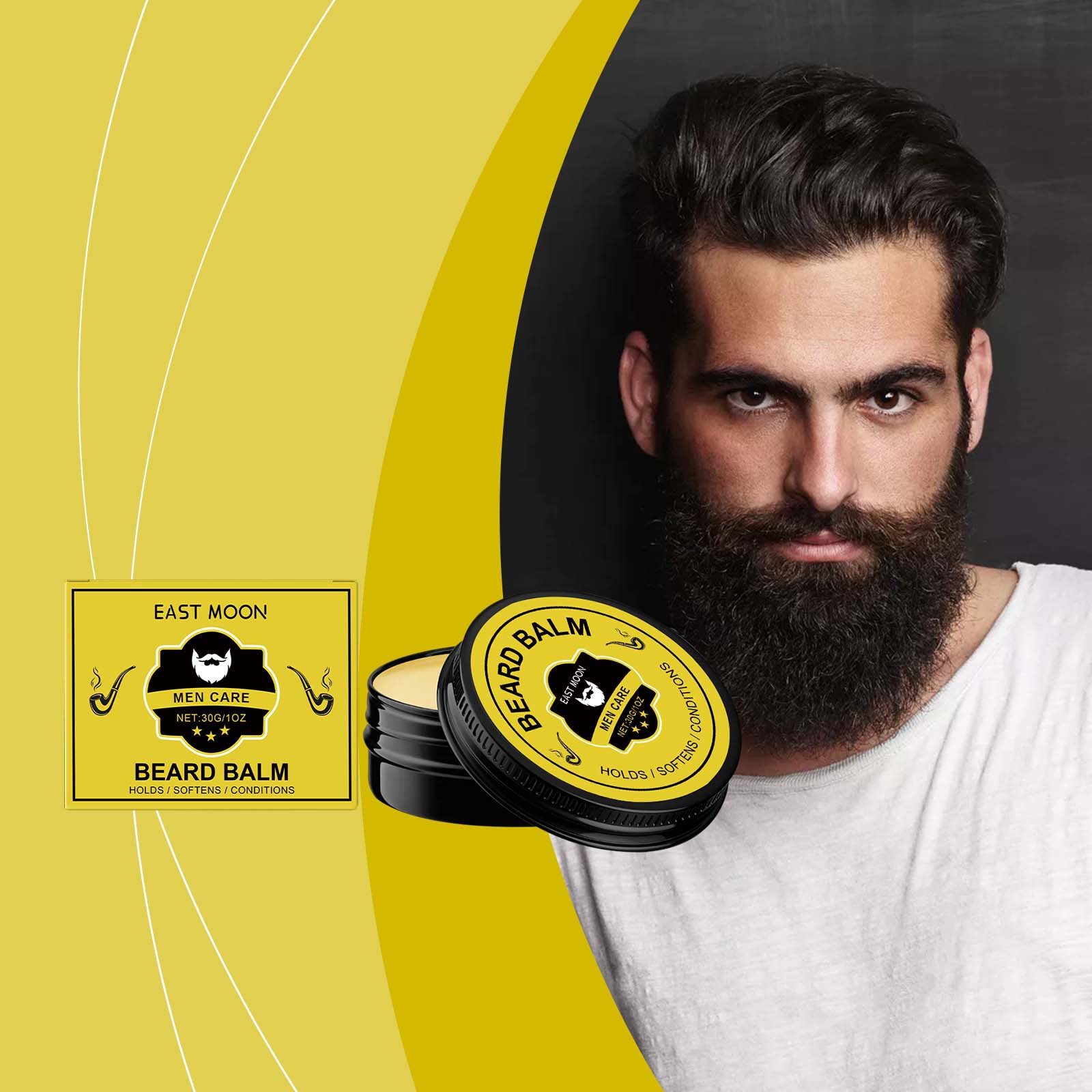 East Moon Men Beard Care Balm  - Men'S Grooming Wax 评论和价格