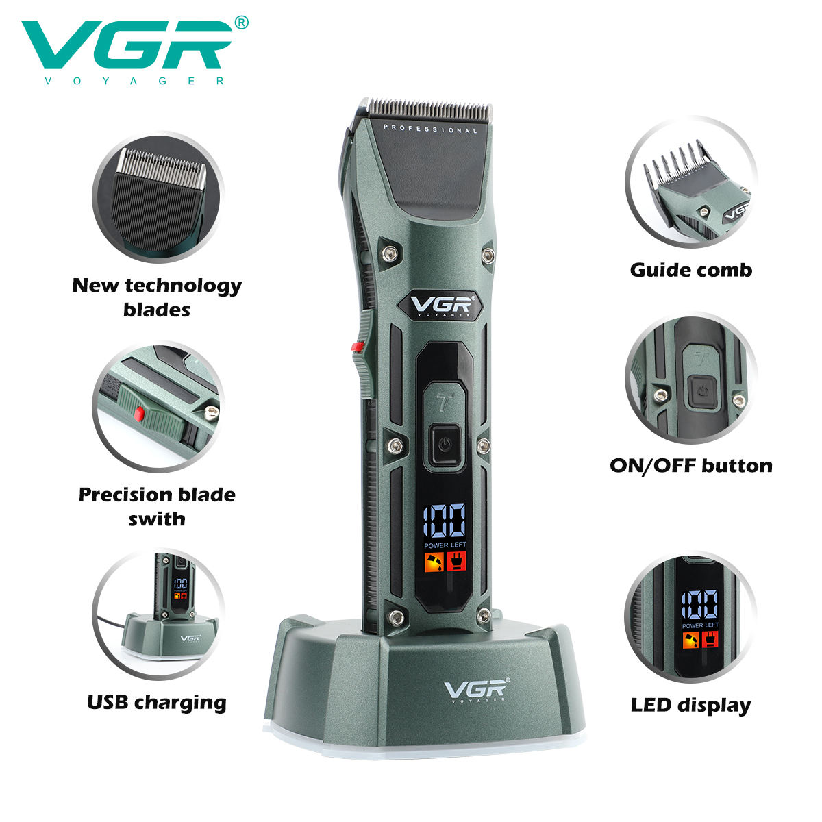 VGR V-696 New metal Popular Sa - Men'S Grooming Room 评论和价格